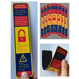 6 Pack Magnetic Lockdown Strips for Iron Door Frames High-Density Magnet Security Devices for School and Office Effective and Easy Solution for Emergency Lockdowns (Yellow)