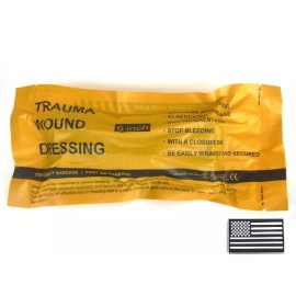 Unbranded Botiquín de primeros auxilios Bolsa Medicina Caso Emergencia Trauma Exterior - Yellow Israeli Bandage 1 Pc