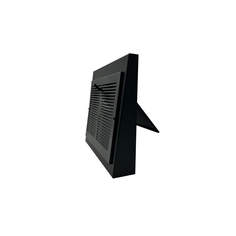 Vintage Black Steel Gravity Baseboard Register - 15" X 12"