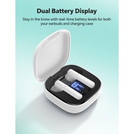 Wireless Earbuds Stocking Stuffers for Teens: Bluetooth Headphones Lightweight 25H Playtime Ear Buds with Mic, White Elephant Gifts for Adults Men Women, Waterproof Earphones for Android/iOS Phone