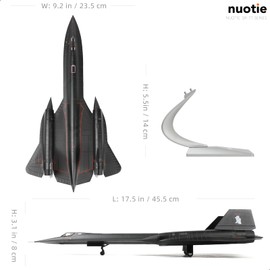 NUOTIE 1/72 SR-71a Blackbird Metal Model 17.9 inchs High-Altitude 17974 Reconnaissance Aircraft Military Diecast Plane Model for Collection or Gift