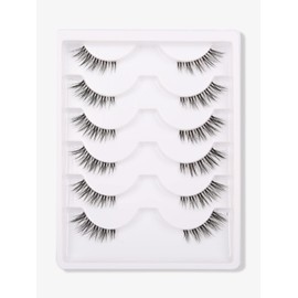 GMAGICTOBO Lashes Natural Half Lashes Short False Eyelashes Wispy Faux Mink Lashes Soft Clear Band Lashes Pack 6 Pairs