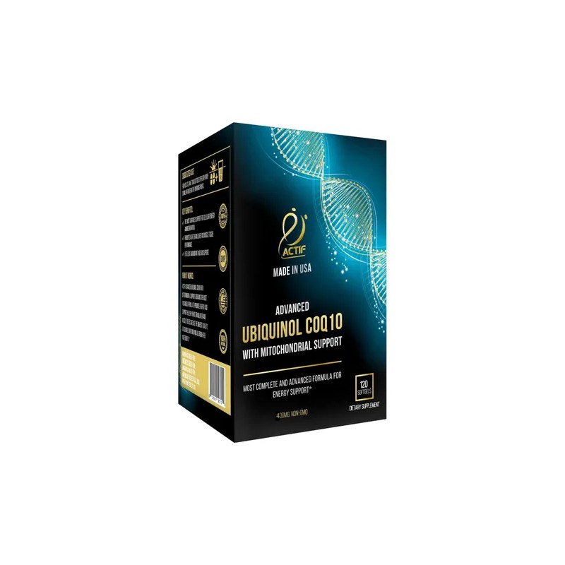 Actif Coq10 Ubiquinol Potente 200mg Suplemento 120 Cápsulas