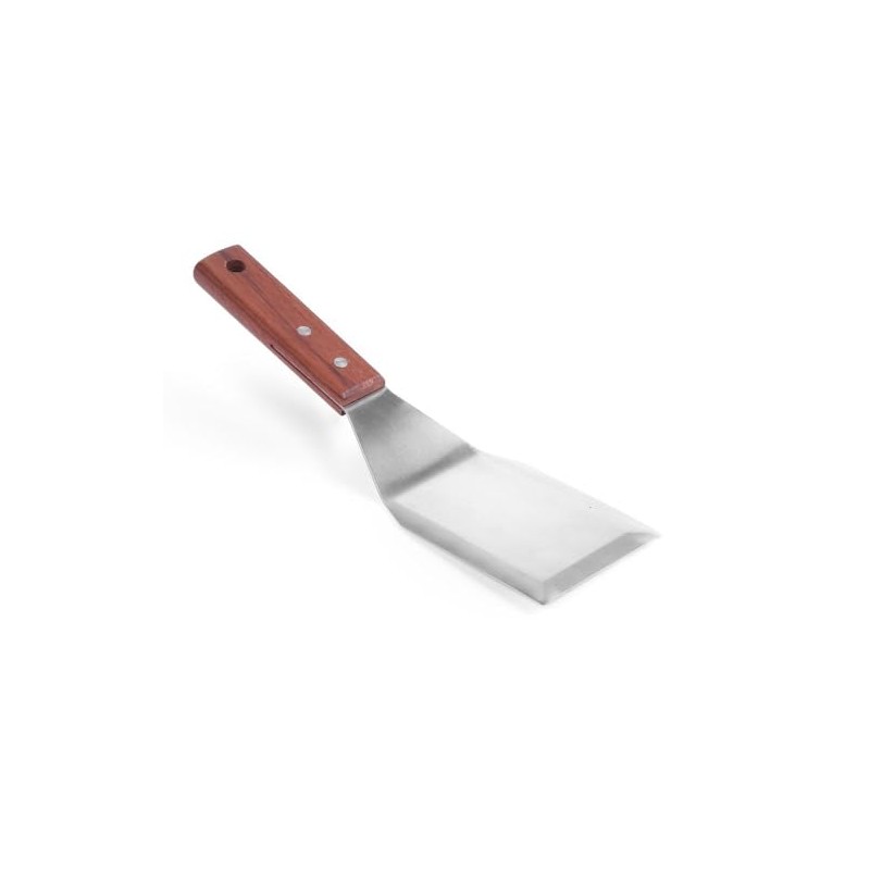 HENDI Hamburger Turner, with Wooden Handle, Barbecue Turner, Spatula, Angled