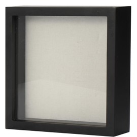 TJ.MOREE Small Shadow Box Frame 5 x 5 Shadowbox Display Case Wooden Picture Frame with Glass Pet Memorabilia Medals Photos for Wall and Tabletop - Black