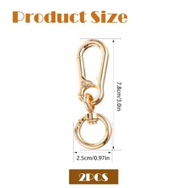 Keyring Carabiner, Keyring with Carabiner, Key Carabiner, Lobster Clasp, Made of Zinc Alloy, Suitable for Keys, Wallets, Compasses, Whistles (Gold)