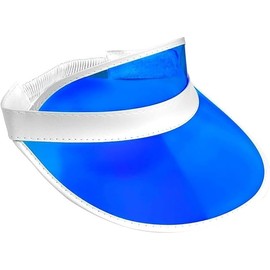 ANZEE DISCOVER THE NEW YOU Unisex Lightweight Sun Visor Bright Neon Colors UV Protection Cap for Festivals Beach Parties Sports Running and Golf (Blue, One Size)