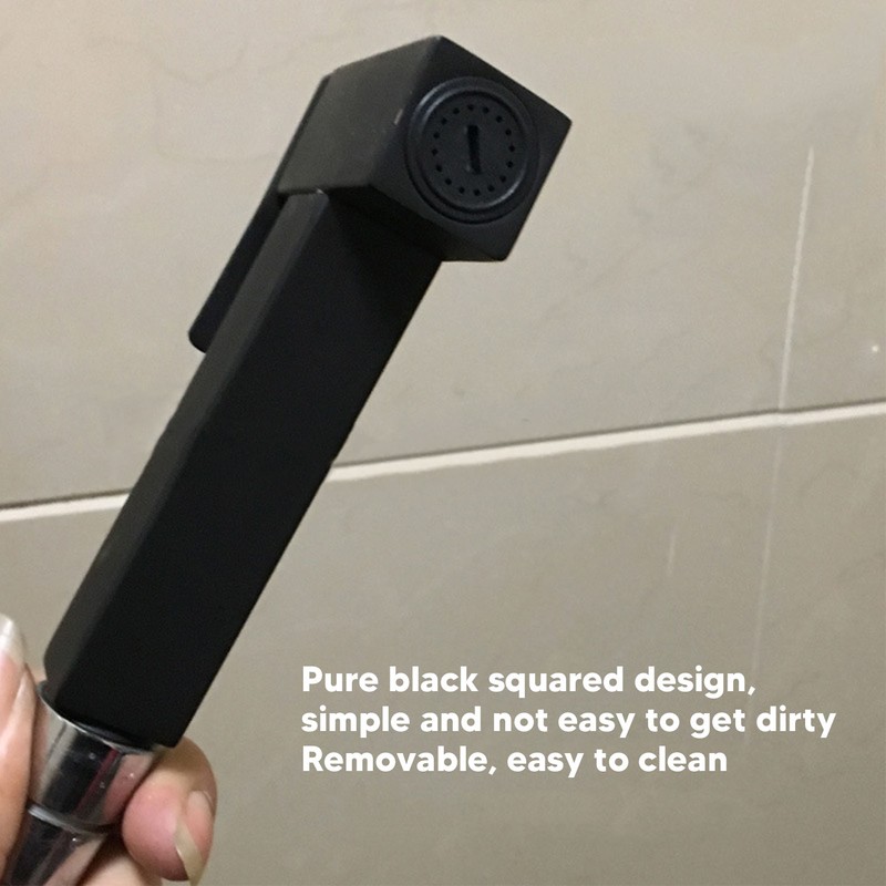 Sink Sprayer Stainless Steel Squared Electroplated Black Large Flow Bidet