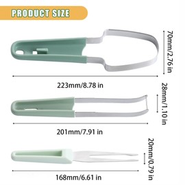 NEWHE 3 in 1 Watermelon Fork Cutter, Watermelon Slicer, Cutting Tool, Watermelon Fork Cutter, Watermelon Fork for Camping, Kitchen Tools (Green)