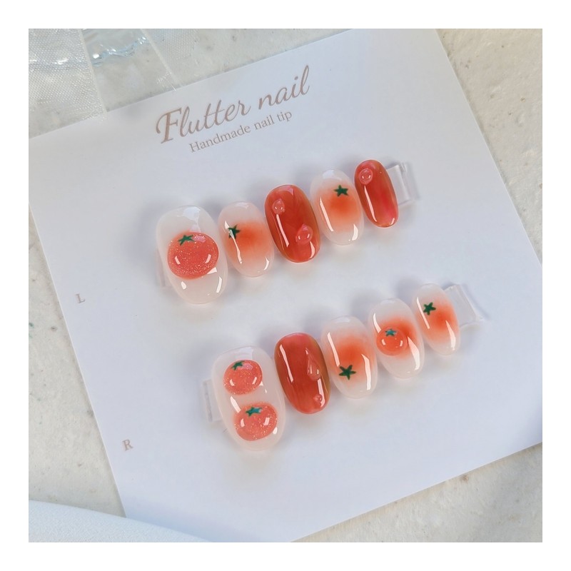 TomatoMato handmade nail tips - Petit round / 토마토마토 수제네일팁