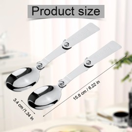2pcs Folding Spoons for THERMOS FUNTAINER Food Jar 16 Oz, Spoon Replacement Staninless Steel Foldable Folding Metal Metal Serving Compatible with THERMOS FUNTAINER