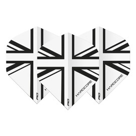 RED DRAGON Hardcore XT Black Union Jack Extra Thick Standard Dart Flights - 5 sets Per Pack (15 Dart Flights in total)