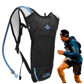 Hydration Vest Backpack, Running Vest Outdoor Master Hydration Backpack Pack Lightweight Water Running Vest for Hiking Trail Running Cycling Race Marathon (Black, L)