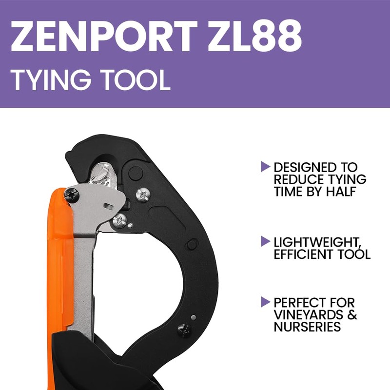 Zenport ZL88 TapeTool, Tie Tape Stapler Plant Tying Machine