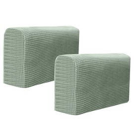 SEWACC 2 Pcs Couch Arm Covers Polyester Anti- Slip Armchair Cover Armrest Cover for Chairs Sofa Stretch Armrest Covers Furniture Protector Washable Armchair Slipcovers (Light Green)