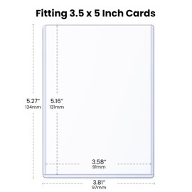 HYARUAT 3.5x5 Toploader - Semi-Rigid Plastic Sleeves, Clear Protectors for Transformer Characters, Oversized MTG & TCG Trading Cards (25-Pack)