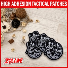 Zolawe Have The Day You Deserve Patch, Sew On Iron On Funny Skeleton Embroidery Patches for Clothes Backpacks Hats Jeans Bags, Embroidered Patches, Mental Health Gifts, DIY Iron On Patch for Adults