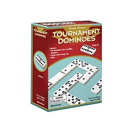 Family Classics Tournament Dominoes - Doble Seis Azulejos cristalinos en Estuche de Almacenamiento de Pressman, 5 Pulgadas