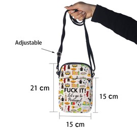 Portugal Cosmetic Makeup Bag Portugal Travel Gift Portugal Travel Pouch Girls Trip to Portugal Gift for Her (Crossbody bag)