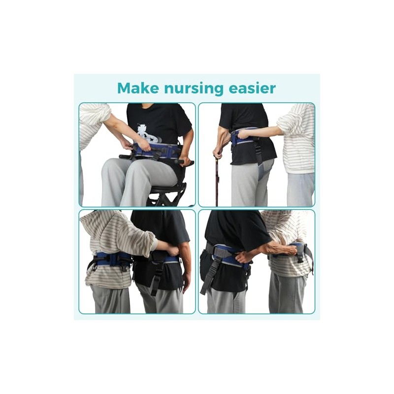 Gait Belt, Safety Gate Transfer Belt for Seniors with 7