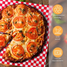 Spakon 1000 Sheets Wax Deli Paper Sheets for Food 12 x 12 Inch Checkered Dry Waxed Deli Basket Liners for Sandwich Wrapping, Food Basket Liners, Picnic party(Red-white)