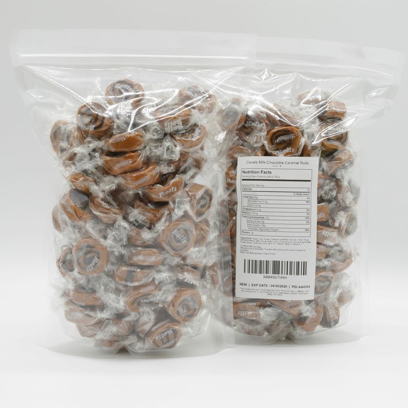 CHOCOLATE ROLLS Caramel Candy 3 lb – Bulk, Soft &