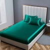 Luowei Fitted Sheet 160 x 200 cm Dark Green Satin