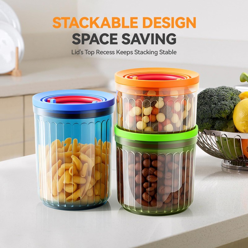 THKAILAR 6-Pack Airtight Food Storage Containers, Coffee-Tinted UV Blocking (10oz/17oz/24oz)