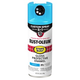 Rust-Oleum 376907 Stops Rust Custom Spray 5-in-1 Spray Paint, 12 oz, Gloss Maui Blue
