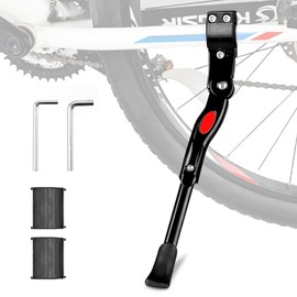 WADY Soporte para Bicicleta Pata De Cabra Ajustable De Aleación De Aluminio para Bicicleta De Montaña Cabra para Bicicleta, Soporte Trasero De Montaña De 20, 22, 24 y 26 Pulgadas, Color Negro