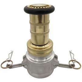 RosyOcean Heavey Duty 2 Inch Fire Hose Nozzle Brass Fire Equipment Industial Spray Jet Fog Nozzle with 2" Aluminum Camlock Fitting