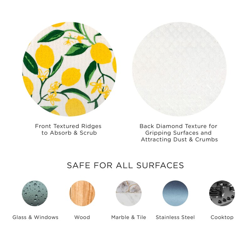 DII Swedish Dishcloths for Kitchen & Cleaning, Reusable, Machine Washable