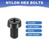 PATIKIL M6x10mm Black Nylon Bolts Plastic Nuts Full Thread Head