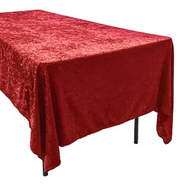AK TRADING CO. Lush Panne Velvet Tablecloth - 60 x 102 Inch Rectangular Table Cover | Great for Buffet Table, Parties, Holiday Dinner, Wedding & Baby Shower - Red