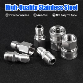 SPEEDWOX 3/8-Inch Stainless Steel Quick Connect Pressure Washer Male and Female Hose Adapter Set NPT Tool Daily Pressure Washer Connect Plug, 5000 PSI, 6-Pack