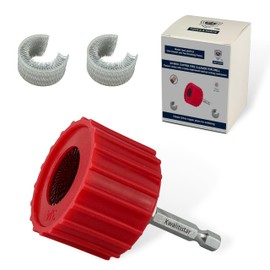 3/4-Inch[3PC] Copper Pipe Cleaner for Power Drill, Model InerLok075-A [3/4” Tube Cleaning Brush & 2 Brushing Pieces] Cleans Copper Pipes for Soldering, w/ Stainless-Steel Wire Bristles & 1/4” Shank