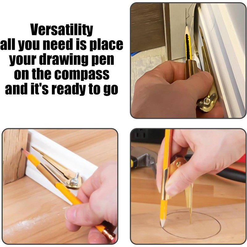 Compass Drawing Scribe Tools for Woodworking, Scribing Compass, for Drawing,