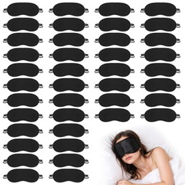 200 Pcs Black Eye Mask Blindfold Sleeping Masks with Nose Pad and Elastic Strap Disposable Eye Mask for Travel Sleep, Game Sleeping Party