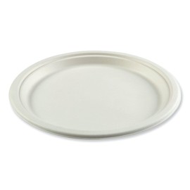 Boardwalk PL-10BW-NPFA 10 in. Bagasse PFAS-Free Dinnerware Plate - Tan (500/Carton)