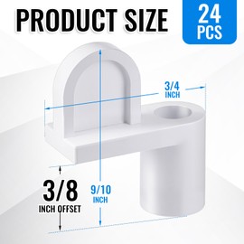 Blulu 24 Pack 3/8 in Nylon Window Screen Clip with Screws Offset Clips for Fastens Storm Window, Storm Panels, Screen Door Clips (White)