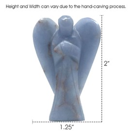 Nelson Creations, LLC Hand-Carved 2 Inch Strawberry Quartz Guardian Angel Natural Gemstone Healing Figurine