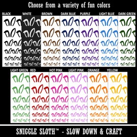 Easter Bunny Ears Temporary Tattoo Water Resistant Fake Body Art Set Collection - Dark Green (One Sheet)