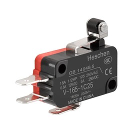 Heschen Micro Switch, V-165-1C25, SPDT, Short Roller Lever, 16A 250VAC, 5PCS