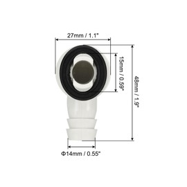 PATIKIL 15mm Air Conditioner Drain Hose Connector, 1 Pcs Universal Drain Connector with Clamp Hoop for Mini-Split Window AC Unit Faucet, White Style 5
