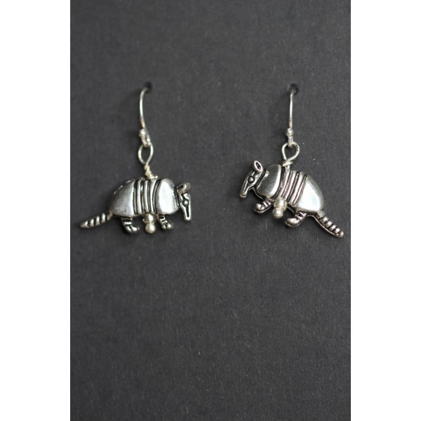 Handmade Armadillo Earrings Desert Animal Charm 925 Sterling Silver Hooks