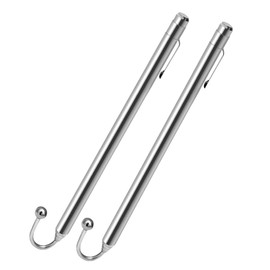 CKZYHHJ Collapsible Wire Reacher Fish Pole With Hook and Pocket Clip 38 Inch Stainless Steel （2PCS）
