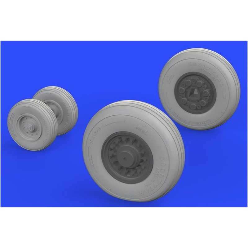 Eduard EDB648290 1:48-F-14A Tomcat Wheels (Tamiya) Brassin kit, Various
