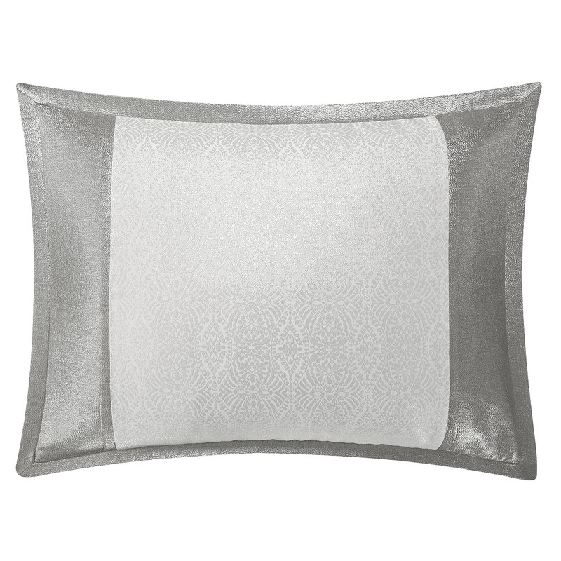 Grand Avenue White/Grey Queen Comforter Sets, 7 Piece Silver Bedding