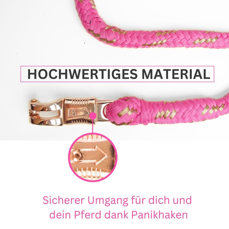 Lead Rope Horse with Panic Hook Rose Gold Horse Knitting