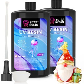LET'S RESIN UV Resin, Upgraded 500g Crystal Clear UV Resin Hard, Low Odor Ultraviolet Epoxy Resin, UV Light Cure Solar Sunlight Activated Glue for Jewelry, Craft Decoration
